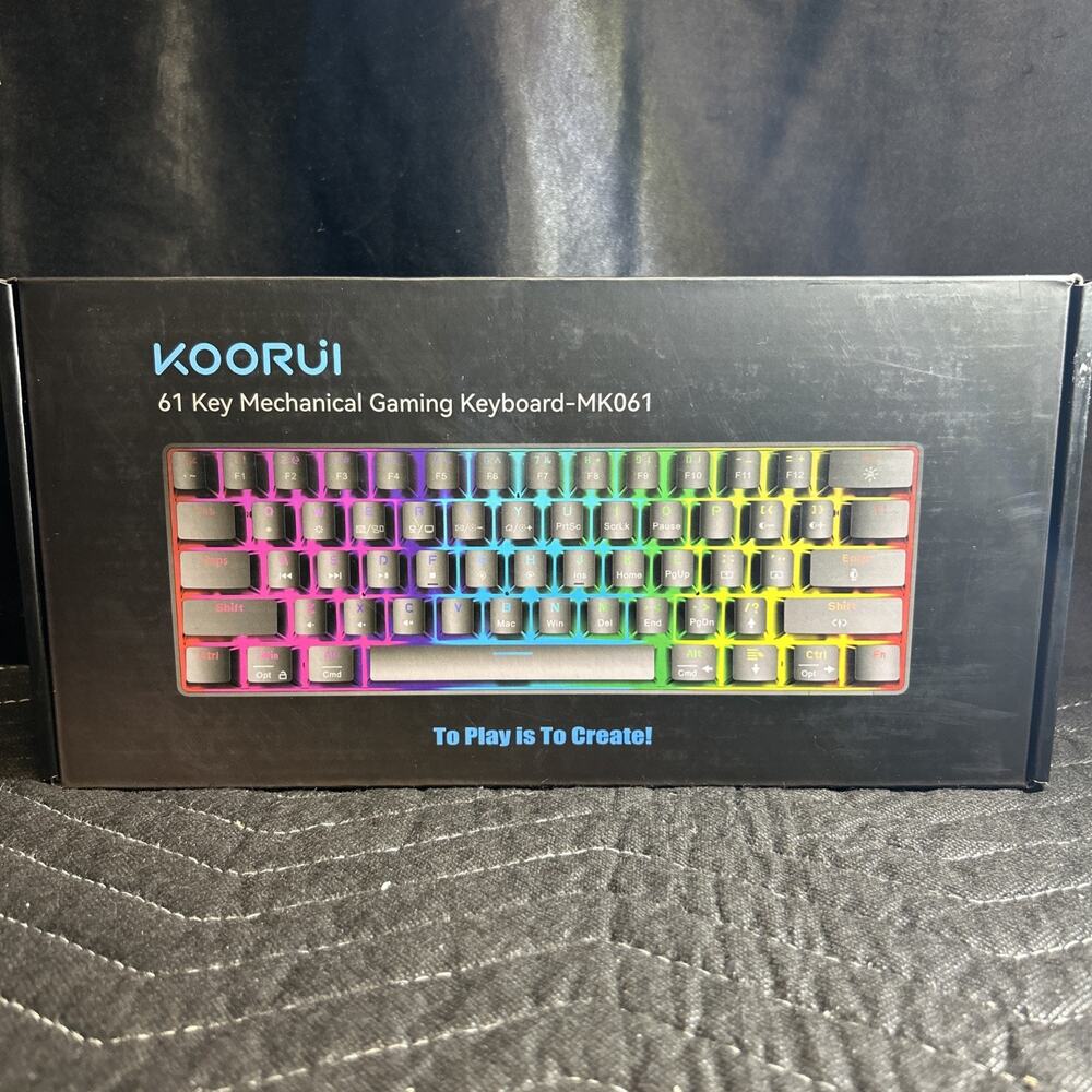 KOORUI MK061 61-Key Mechanical Gaming Keyboard RGB Red Switch USB-C US
